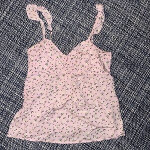 Abercrombie & Fitch Light Pink Floral Tank Top